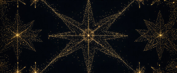 Night sky covered in fireworks of unachievable star pattern