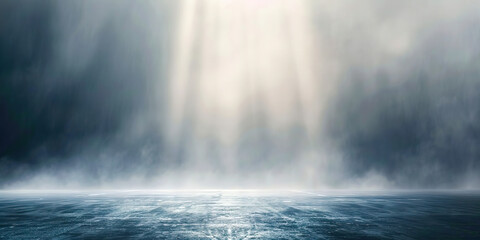 An empty room with thick smoke