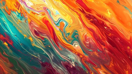 Abstract background with bold, vibrant colors in dynamic shapes and patterns