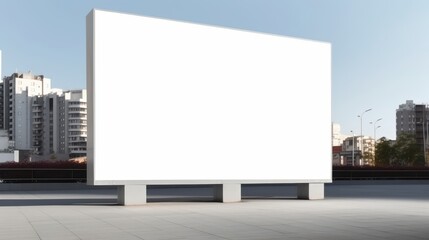 Obraz premium Versatile Billboard Display: White Empty Sign Mockup for Promotional Use