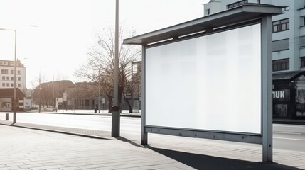 Naklejka premium inimalist Billboard Design: Empty White Sign Mockup for Advertising Concepts