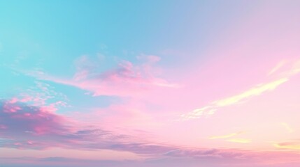 Serene sky with soft pastel hues blending seamlessly from pink to blue