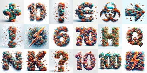 Naklejka premium Underwater corals Lettering Typeface. AI generated illustration