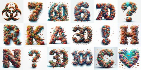 Naklejka premium Underwater corals Lettering Typeface. AI generated illustration