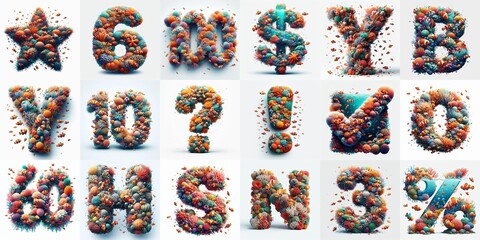 Naklejka premium Underwater corals Lettering Typeface. AI generated illustration
