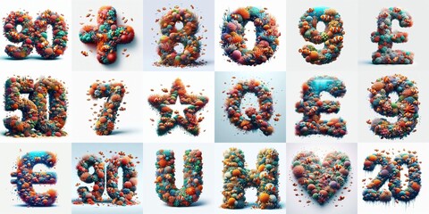 Naklejka premium Underwater corals Lettering Typeface. AI generated illustration