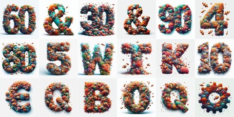 Fototapeta premium Underwater corals Lettering Typeface. AI generated illustration