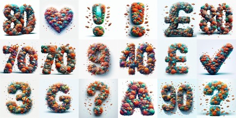 Naklejka premium Underwater corals Lettering Typeface. AI generated illustration