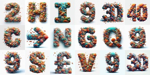 Fototapeta premium Underwater corals Lettering Typeface. AI generated illustration