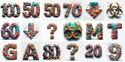 Fototapeta premium Underwater corals Lettering Typeface. AI generated illustration