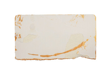 Torn empty pieces texture cardboard paper frame card isolated on white background.