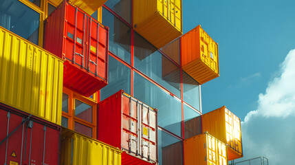 Fototapeta premium Building of a factory for the production of plastic containers