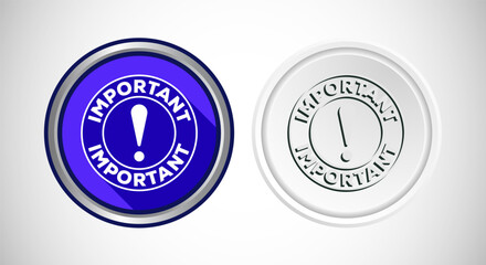 Important icon Button Set Design Illustration. Warning and exclamations marks