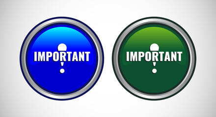 Important icon Button Set Design Illustration. Warning and exclamations marks
