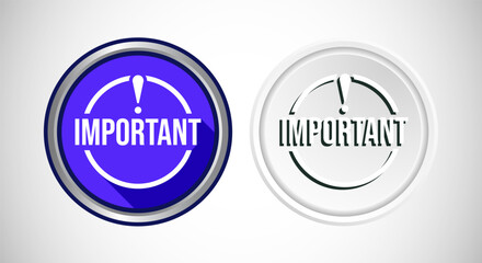 Important icon Button Set Design Illustration. Warning and exclamations marks