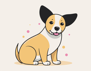 Fototapeta premium Cute cartoon dog. stock illustration