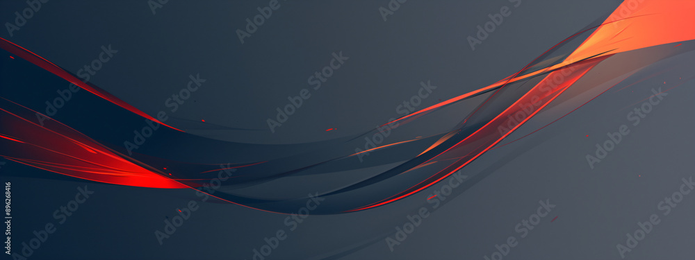 Poster abstract 3d red flow wave on dark background. digital data structure. future mesh or sound grid. fut