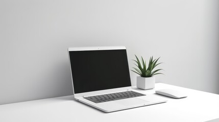 Fototapeta premium Professional Laptop Mockup: Ideal for Business Presentations and Proposals