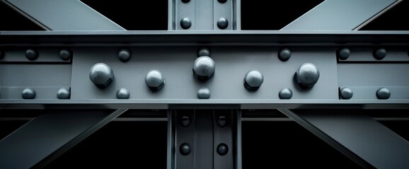 Obraz premium Architectural Steel Structure With Hinges Connection Joint, Representing Flexibility And Durability