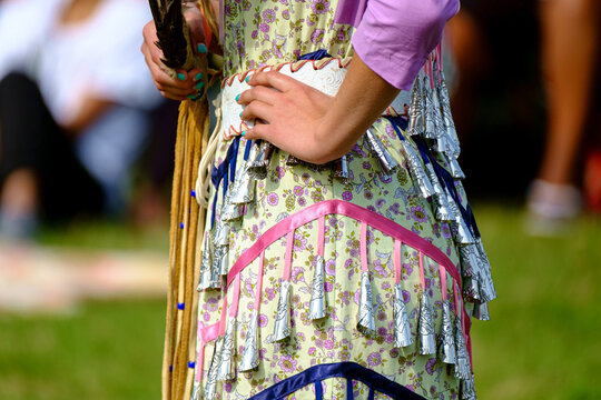 Jingle Dancer at Khowutzun Warmland Intertribal Pow Wow, Duncan, British Columbia, Canada.