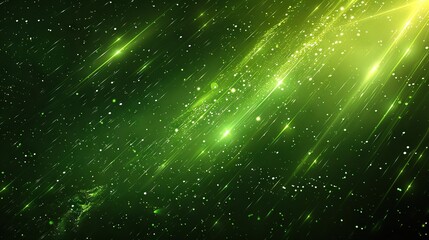   Green and black background with stars and blurry image