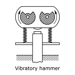 Vibratory hammer vector illustration isolated on white
