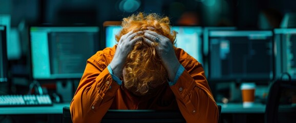 Burnout In The Workplace, Symbolizing Exhaustion And Stress