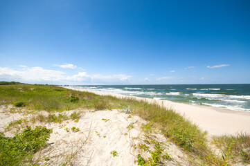 Sand dunes landscape at the Baltic sea coast