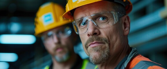 Construction Co-Workers Discussing A Work Plan, Showcasing Collaboration And Coordination