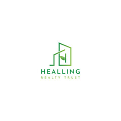 Eco-Friendly H Letter Real Estate Building Logo Design