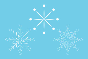 Fototapeta premium Set white snowflakes Intricately Detailed Vector Illustration Perfect for Winter themed Imagery Captivating Masterfully сrafted Snow Design for your projects December holidays concept elements Joy