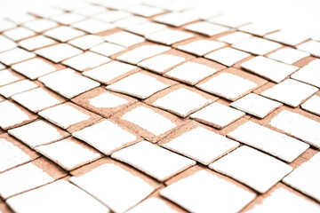 White Tiles On Brown Brick Wall