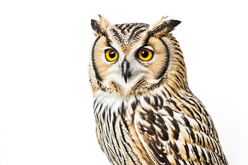 Naklejka premium Close-up of a Brown and White Owl's Face