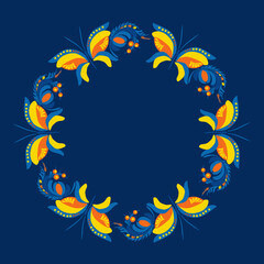 Obraz premium Beautiful stylized floral ornament. Floral rhythmic pattern. Vintage botanical composition of fantastic plant elements.