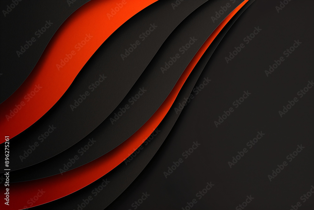 Aufkleber abstract 3d red flowing waves on dark background. digital data structure. futuristic technology conc