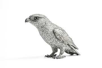 Fototapeta premium Black and White Bird with Detailed Feathers