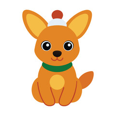 Cute baby kangaroo Christmas vector illustration.