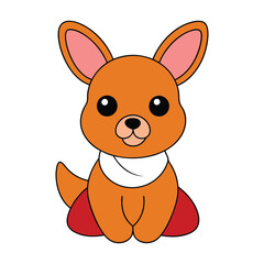 Cute baby kangaroo Christmas vector illustration.