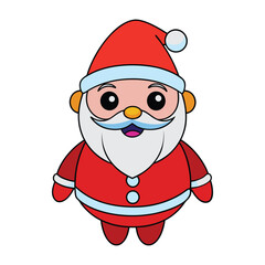 Funny man Christmas Santa Claus vector illustration.