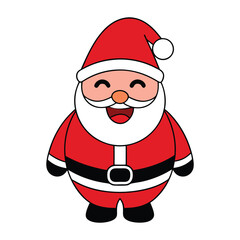 Funny man Christmas Santa Claus vector illustration.
