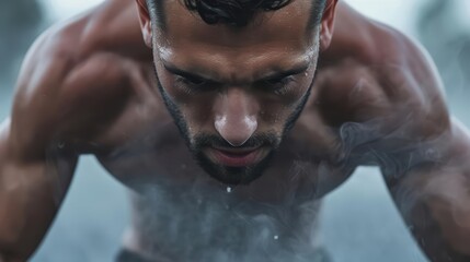 An intense anaerobic exercise session with short bursts of high effort, banner, with copy space