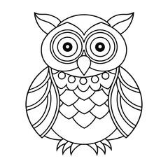 Owl with mandala pattern vector illustration.