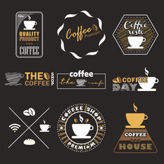 set of Coffee shop logos. Retro coffee badge, modern coffee logo, coffee shop logo vector