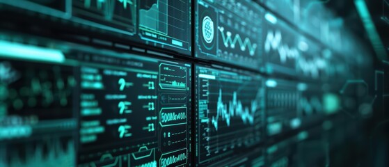 Obraz premium Care Management Concept A futuristic control center for managing patient care with AIassisted decisionmaking and realtime data