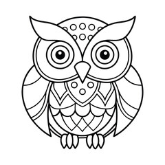 Owl with mandala pattern vector illustration.