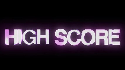 High Score text font with glow light. Radiant and glowing mist within the letters of the text High Score. High Scor glow sign. - Powered by Adobe