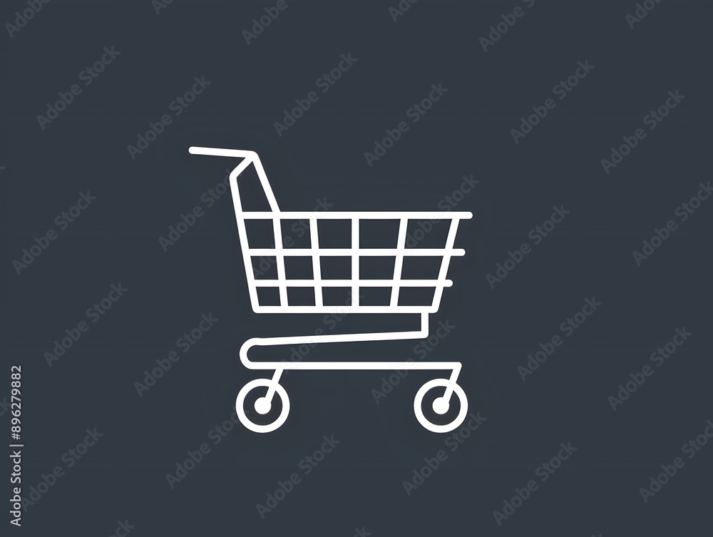 Poster shopping cart line art icon for app design and website design