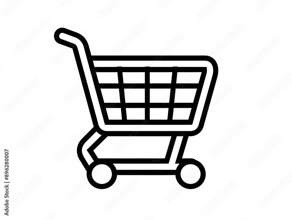 Poster shopping cart line art icon for app design and website design