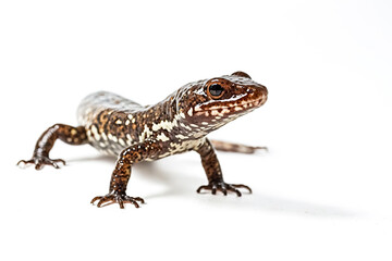 Obraz premium Closeup of a Small Salamander on White Background