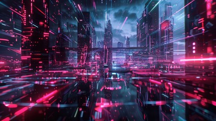 Obraz premium Futuristic business background. Ai generation.